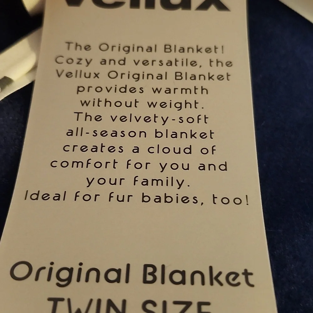 Vellux Blanket NWT Dark Blue Soft Twin